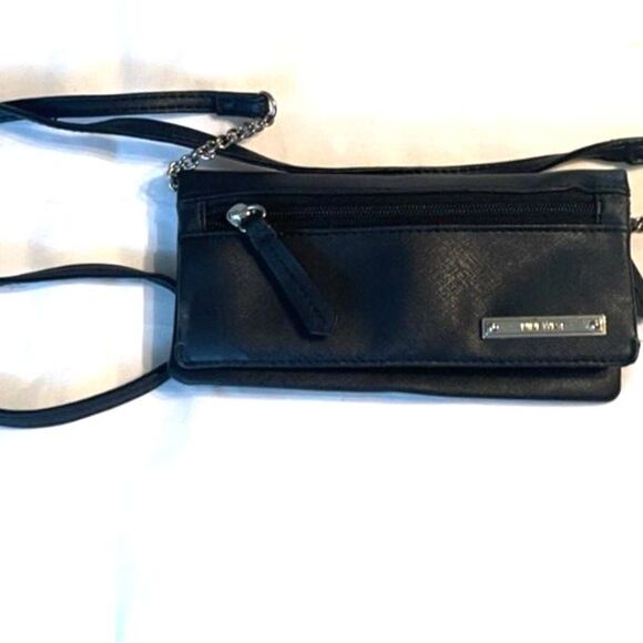 Vintage Nine West Black Wallet on a String Crossbody Bag Handbag Purse 7.5" - Picture 2 of 10